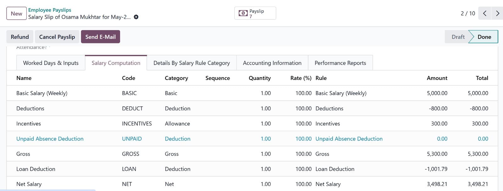 Automated Enterprise Payroll System on Odoo
